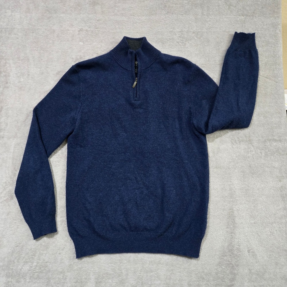 Club Room Cashmere Sweater Mens Small Quarter Zip Old Money Preppy Classic Fall